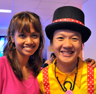 Birthday party photo with celebrity Ariati Tyeb