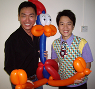 Birthday party photo with celebrity